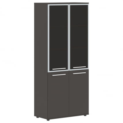 Шкаф комбинированный  с дверьми в металлической раме ЕДИС ЕХCС 85.7 Мокко Белый Мокко / EDIS EHCS_0