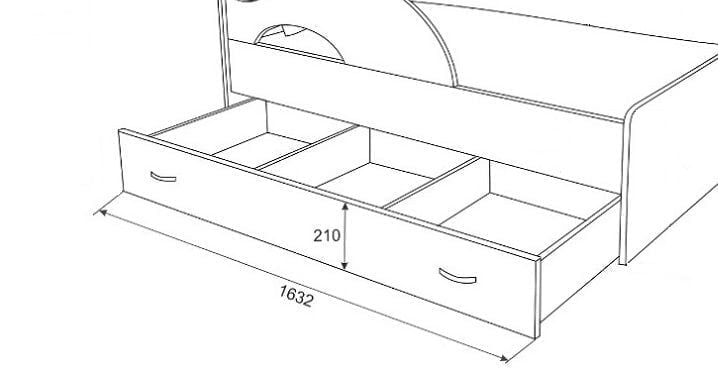 Ящик для кровати РАДУГА Вишня оксфорд_1