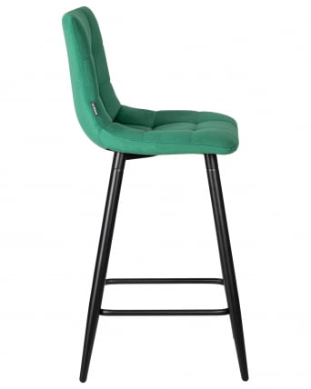 Стул полубарный DOBRIN OLIVIA (черные матовые ножки, зелёный велюр (108-64))_2