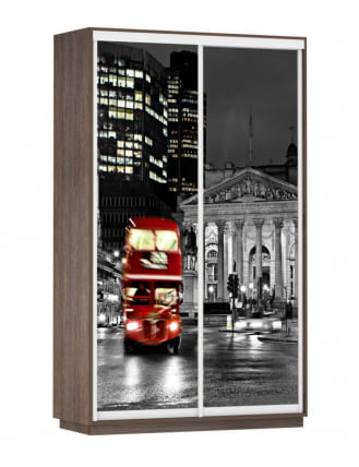 Шкаф-купе двухдверный Экспресс Дуо 1400х2400h Лондон/Венге_0