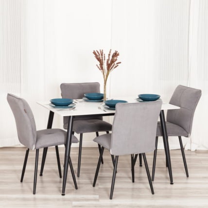 Стул обеденный Sweet LT, велюр, серый/черный, 29, 41х55х88 см_2