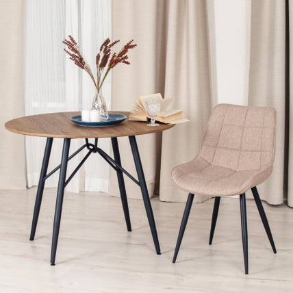 Стул ABRUZZO ( mod. 8060 ) металл,ткань, 42 х 60 х 84 х 49 см, ткань: серо-бежевый, ножки: черный_10