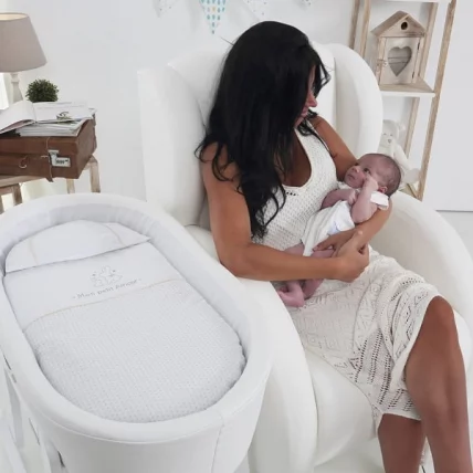 Кресло-качалка Micuna Wing/Flor white/white искусственная кожа_3