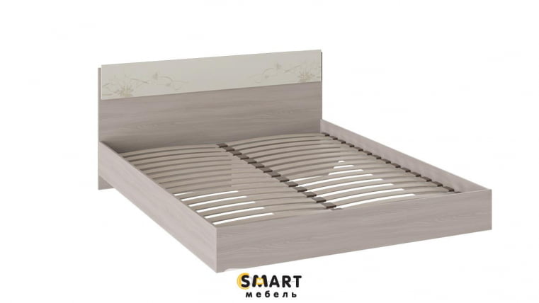 Кровать Мишель Ясень шимо/Бежевый фон глянец с рисунком_0