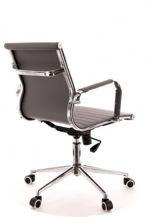 Кресло для персонала Leo T экокожа Серый_2
