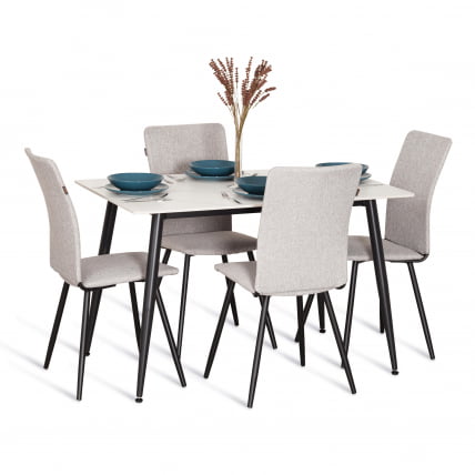 Стул обеденный La Rousse NEW, ткань рогожка, серый/черный, 3M 16/2, 45x55x93 см_5