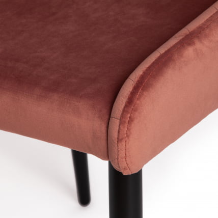 Стул MANTRA (mod. 713) ткань/металл, 49х61х82 см, высота до сидения 49 см, коралловый barkhat 15 /черный_7