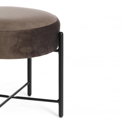 Банкетка AMBER металл, ткань, 41*41*40 см, темно-коричневый/черный_3