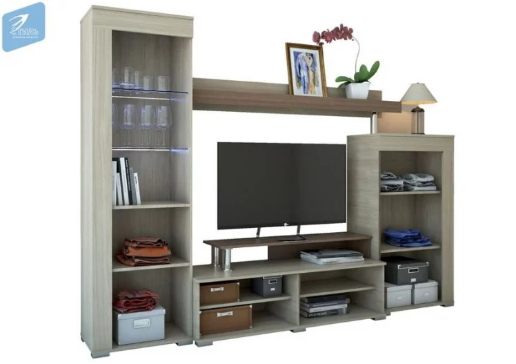 Гостиная Соло 9А Ясень шимо светлый - Ясень шимо темный_2