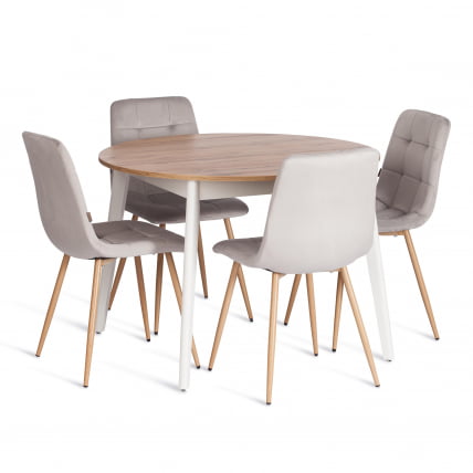 Стул CHILLY (mod. JSC-220) Велюр/металл , 44,5х52,5х88 см, Light grey (светло-серый) HLR14 / натуральный_5