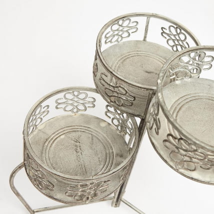 Цветочница Secret de Maison TROI (mod. PL08--7689) металл, 59*29*63см, Античный серый_2