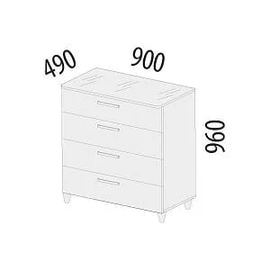 Комод Катрин 92.18 Дуб венге Белый песок Браун вуд_1