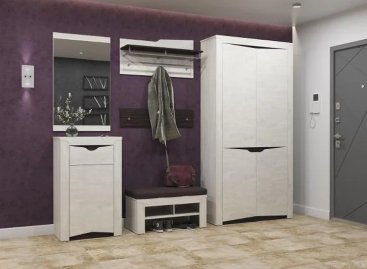 Шкаф-пенал Лючия 33.14 Бетон пайн белый Венге_2