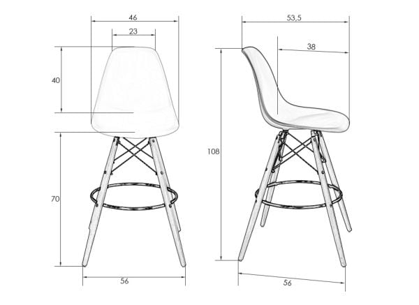 Стул барный ДОБРИН ДСВ БАР (ножки светлый бук, цвет темно-зеленый (Г-13)) 2 шт / DOBRIN DSW BAR (G-13))_10