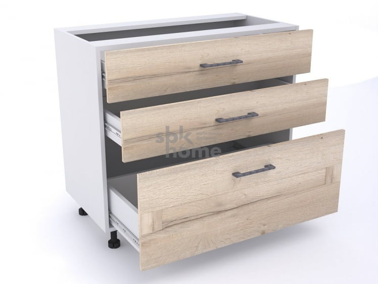 Стол с ящиками СЯ-90, Дублин (900*470*820) Дуб галифакс белый, 21619 _1