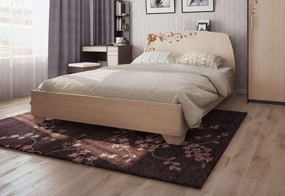 Кровать Виктория-2 1.6 С матрасом Дуб Млечный_1