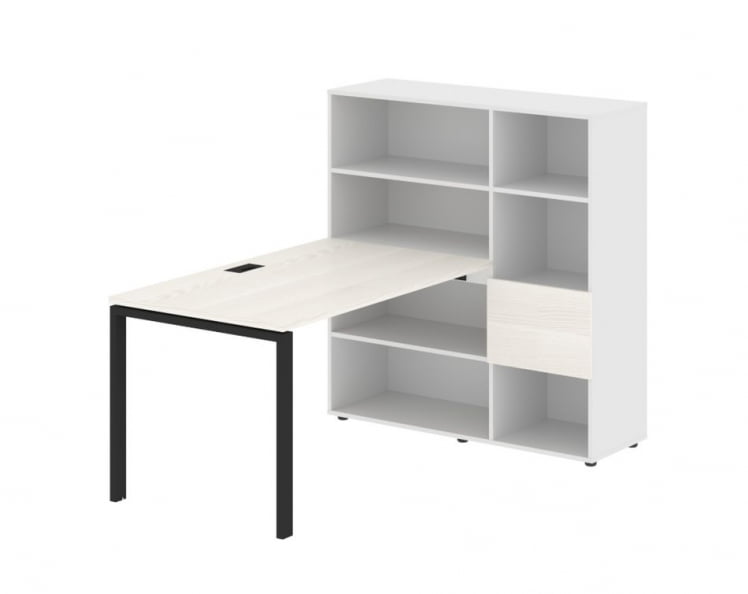 Рабочая станция EDIS EURST 1213 Ясень Траун Черный Белый_0