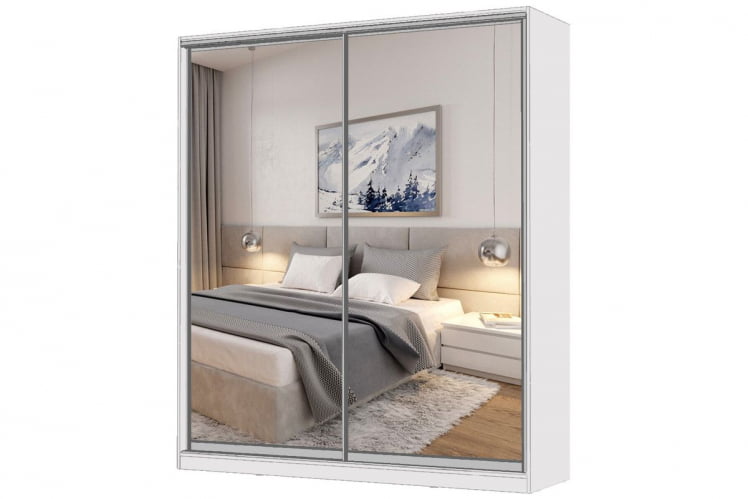 Шкаф-купе 2-х дверный Виктория 2000х584х2300, Белый 20ДЗДЗ-ПППЯ-Б 310-1663_0