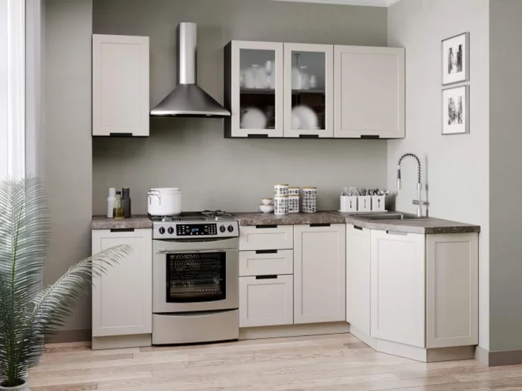 Кухонный гарнитур Джамис 2400 угловой Черный Кашмир_0