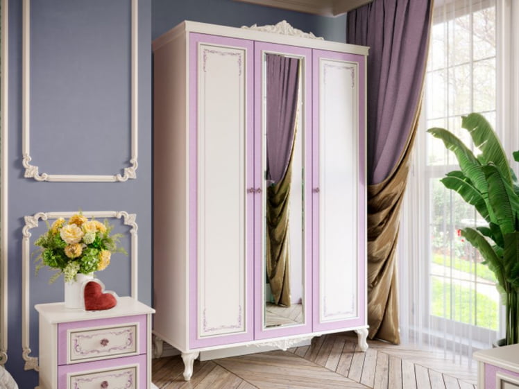 Комплект мебели для детской Маркиза №9 Алебастр Сиреневый_2