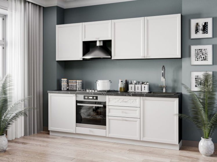 Тумба кухонная 600 для встраиваемой техники Джулия ЛД 284.250.000.056 Черный Белый_2