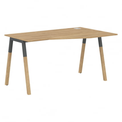 Стол эргономичный правый Forta FCT 1367 R Дуб Гамильтон Черный графит_0