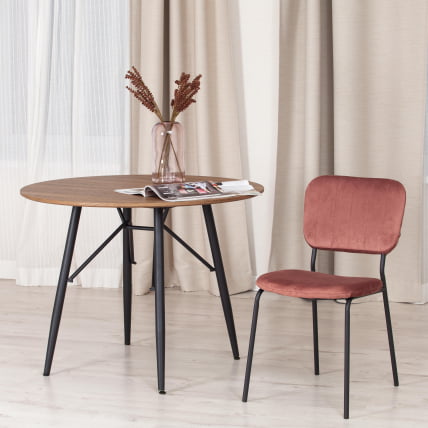 Стул CAROL (mod. UC06) металл, вельвет, 45 х 56 х 82 см, Coral (коралловый) HLR44 / черный_7