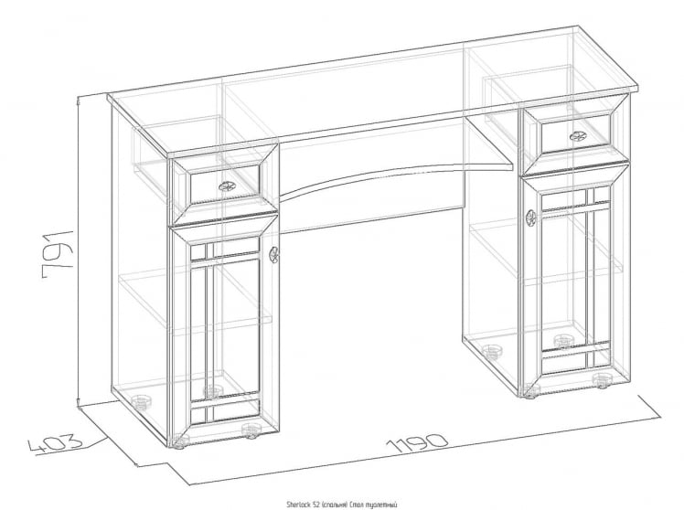 Стол туалетный Sherlock 52 Дуб Сонома (спальня)_1