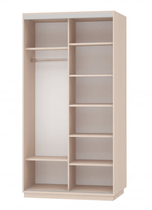 Шкаф-купе двухдверный Экспресс Дуо Комби 1200х2400h Дуб молочный_1