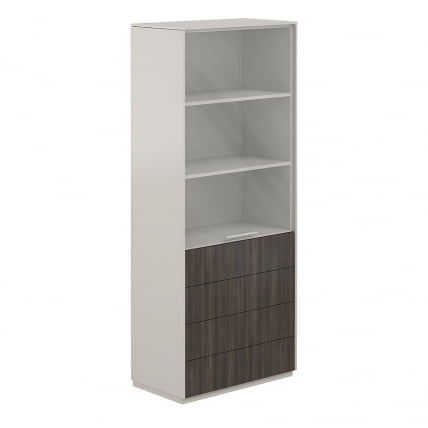 Шкаф высокий Atlas NZ-0312.GS.BT Серый камень Бренсон Трюфель_0