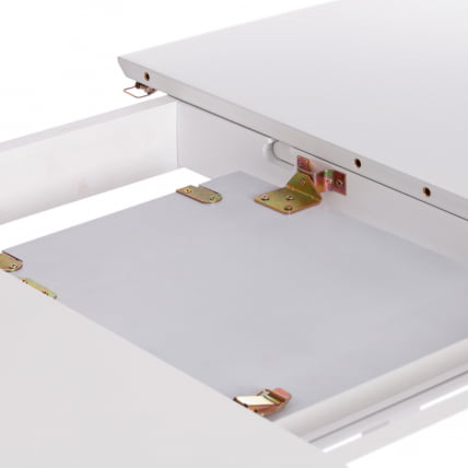 Стол обеденный раскладной Retro дерево гевея, МДФ, 110+30 x 75 x 75см, Белый (White)_9