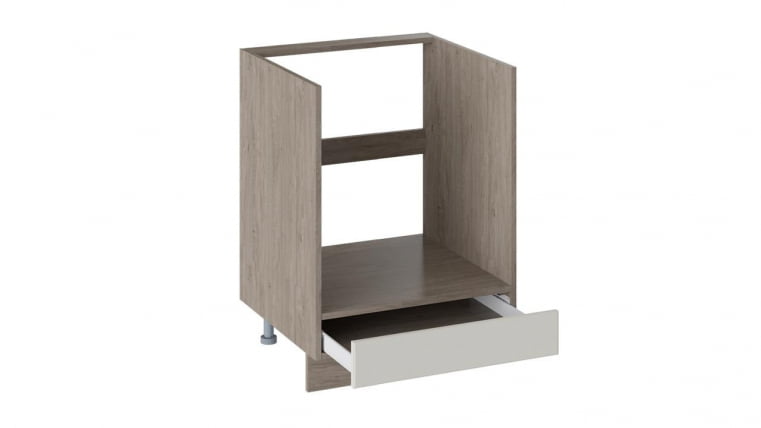 Шкаф напольный под бытовую технику Одри НБ1я_72(12)-60_1Я Дуб Сонома трюфель/Бежевый шелк_1