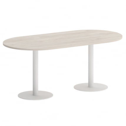 Стол овальный HOME OFFICE VR.SP-5-180.1 Денвер Светлый/Белый металл_0