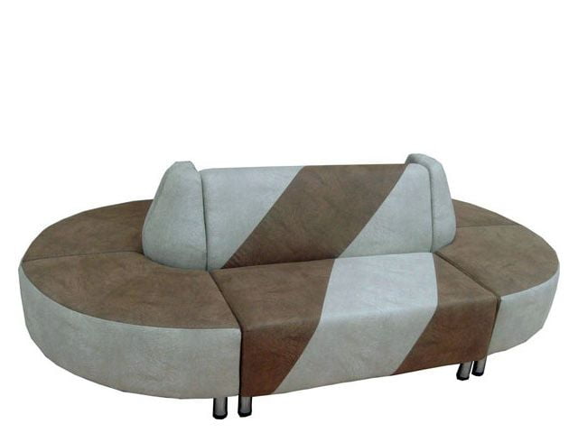 Диван двухместный без подлокотников Лабиринт 152 Бежевый/Коричневый (ткань)_1