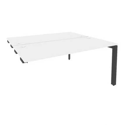 Стол-приставка двойной на П-образном м/к к опорным элем. ONIX O.MP-D.SPR-4.7 Белый Бриллиант/Антрацит_0