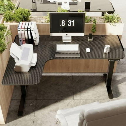 Стол для для компьютера (для геймеров) L-формы c электрической регулировкой по высоте EUREKA ERK-EGD-L60L-B-US_4