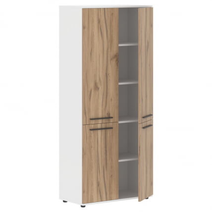 Шкаф с глухими средними и малыми дверьми ЕДИС ЕХCС 85.3 Дуб Денвер светлый Мокко Белый / EDIS EHCS_1