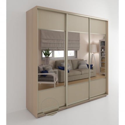 Шкаф-купе 3-х дверный Акцент-Дуэт КЛ 1800х600 Дуб молочный_0