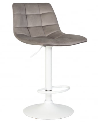 Стул барный DOBRIN TAILOR WHITE Серый велюр MJ9-75_6