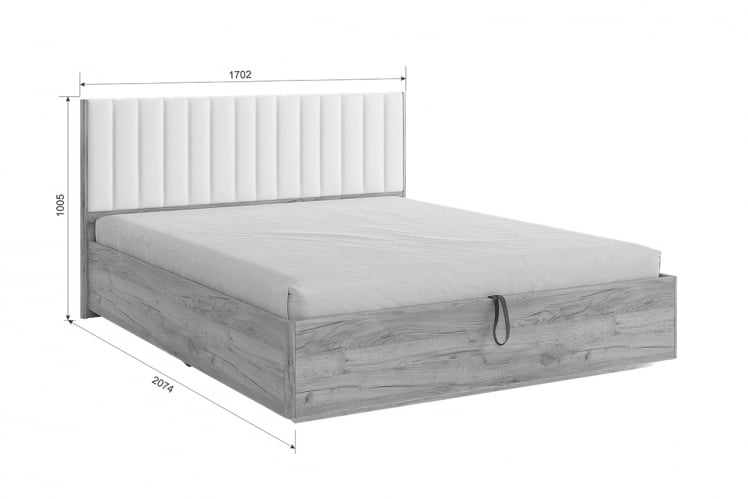 Кровать с подъемным механизмом 160х200 см Адам MSA-06 дуб крафт золотой/грей алькантара (велюр)_3