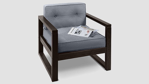 Диван одноместный DEmoku Д-1 серый-натуральный_2