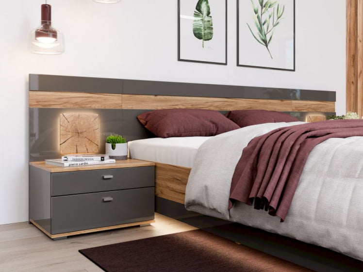 Спальный гарнитур Фиджи №4 Дуб Золотой Антрацит_1