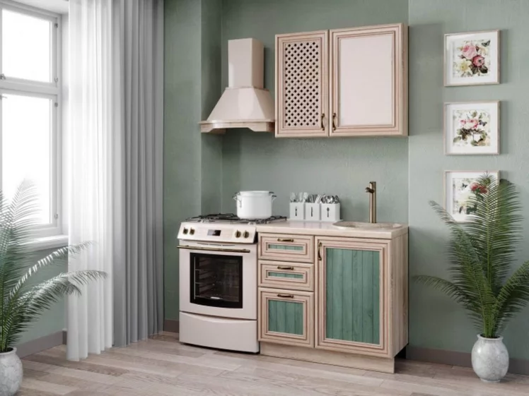 Кухонный гарнитур 1500 Кантри №04 Сономе эйч светлая_0