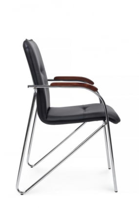 Стул Самба с деревянными подлокотниками SMB-02H Хром гальв. Черный_1