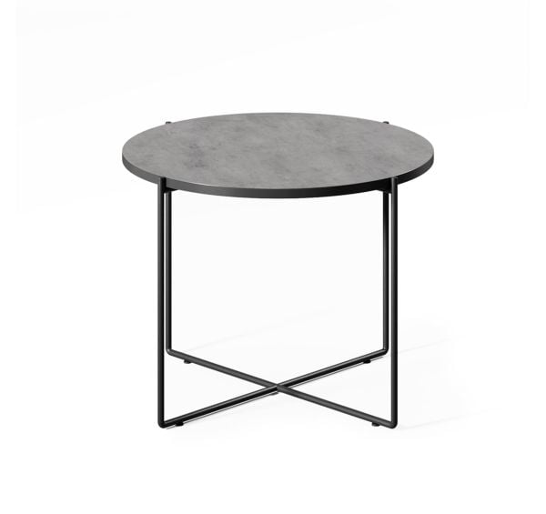 Стол кофейный СПРУТ Бетон 50*45 БЕТОН СВ/ЧЕРНЫЙ / SPRUT Beton_0