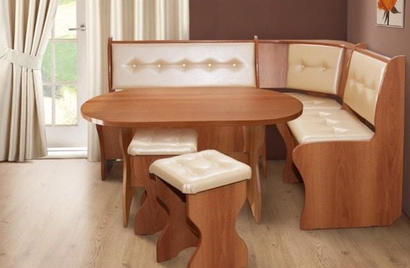 Кухонный уголок Жасмин ольха/кожа жемчуг_1