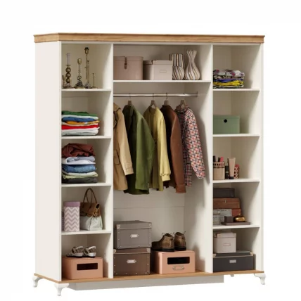 Шкаф четырехстворчатый Вилладжио Алебастр/Дуб золотой_2