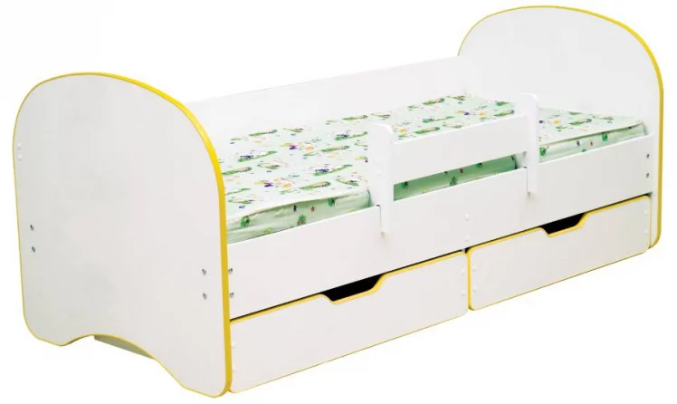 Кровать детская Радуга с 2-мя ящиками 800*1900 Желтый_0