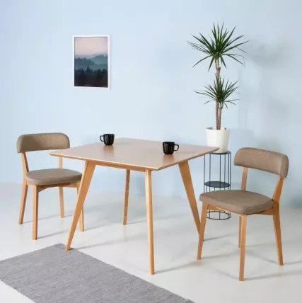 Стол Лунд 860*860 Белый Темный орех_4