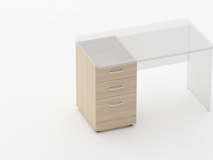Тумба встраиваемая в стол на 3 ящика Glassy 3.12.14 Туя_0